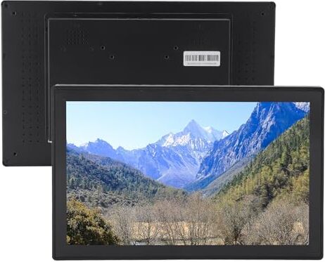 Annadue Display Touchscreen da 15,6 Pollici per L'industria, Display LCD Touch Capacitivo Integrato a 10 Punti Impermeabile IP65 1920 X 1080, luminosità 300 Cd/m2, 100‑240 V. (Spina