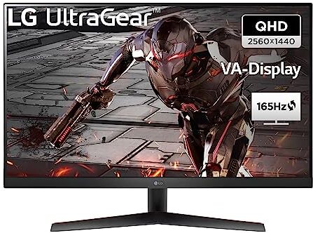 LG 32GN600-B.BEU UltraGear Gaming Monitor (QHD, pannello VA da 5 ms (GtG), 165 Hz), taglia unica, nero, 31