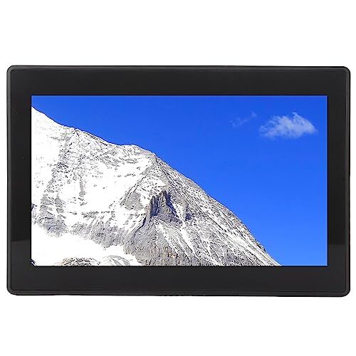 Pyhodi Mini Monitor Piccolo da 8 Pollici, Display Touchscreen con Risoluzione 16:9 1080x720 con Interfaccia Multimediale HD Interfaccia VGA USBAVI R L BNC, Monitor IPS Impermeabile (Spina UE)