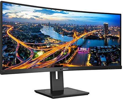 Philips 345B1C Gaming Monitor Curvo 34" 21:9, WQHD 3440 x 1440, 100 Hz, Adaptive Sync, Multiview ( PiP, PbP ), Audio Integrato, 2 HDMI, Display Port, Hub USB, Regolabile Ergonomicamente, Vesa