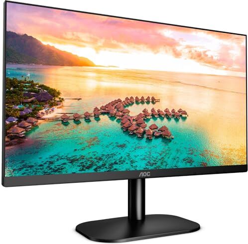 AOC Monitor Italia 24B2XH LED da 23.8" IPS, FHD, 1920 x 1080, 75 Kz, VGA, HDMI, Nero