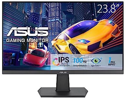 Asus VA24EHF Eye Care Monitor Gaming 24” pollici (23,8), IPS Full HD, Frameless, 100Hz, Adaptive-Sync, 1ms MPRT, HDMI, Filtro Luci Blu, Anti-sfarfallio, Montabile a Parete, Nero