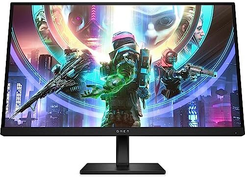 HP OMEN 27qs Monitor da 27 Pollici, Pannello IPS da 16:9 QHD da 240 Hz, 1 ms, Display HDR 400, Antiriflesso, 400 Nits, AMD FreeSync, NVIDIA G-SYNC, VESA 100x100 mm, HDMI 2.0, USB-A e B