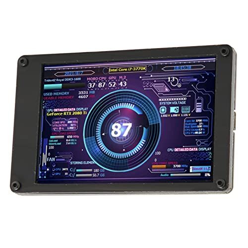 Garsent Monitor della Temperatura del Computer, Display della Temperatura del PC IPS da 3,5 Pollici, Monitor del PC con Layout Personalizzato, Commutazione dello Schermo Verticale