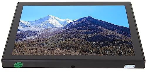 Jectse Monitor Touchscreen da 8 Pollici, Pannello IPS, Tocco Capacitivo a 10 Punti, Risoluzione 1024x768, Interfaccia HD VGA, Visualizzazione Completa, Risparmio Energetico, (Spina UE