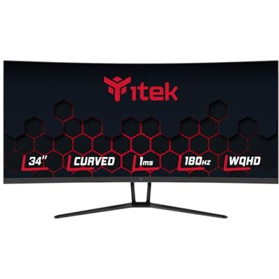 Itek Monitor GGC 34" Curvo, 3440x1440 WQHD UltraWide, Pannello VA 180Hz, Risposta 1ms, Collegamenti 2xHDMI e 2xDP, Adapt Sync Itek Monitor GGC 34" Curvo, 3440x1440 WQHD UltraWide, Pannello VA 180Hz, Risposta 1ms, Collegamenti 2xHDMI e 2xDP, Adapt Sync