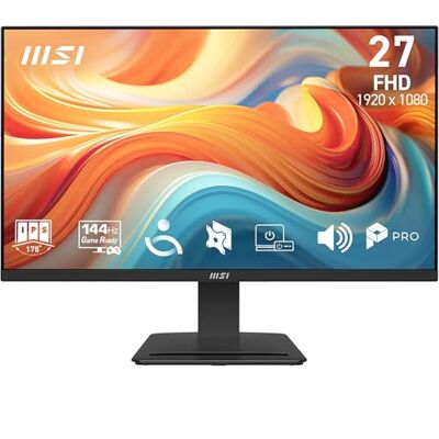 MSI PRO MP273 E14A Monitor PC 27" FHD, 1920x1080 IPS, 144Hz, 1ms, HDR Ready, AMD FreeSync, Eye Care, Altoparlanti Integrati, HDMI 2.0, DP 1.2a, D-Sub, Inclinabile, Montaggio VESA, Nero MSI PRO MP273 E14A Monitor PC 27" FHD, 1920x1080 IPS, 144Hz, 1ms, HDR Ready, AMD FreeSync, Eye Care, Altoparlanti Integrati, HDMI 2.0, DP 1.2a, D-Sub, Inclinabile, Montaggio VESA, Nero