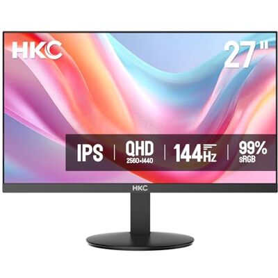 HKC Eye Care 27 Pollici QHD 144Hz Gaming Monitor, IPS 2560×1440, 1ms MPRT, Adaptive Sync, 99% sRGB, HDR10, Low Blue Light, 2×HDMI 2.0, DisplayPort 1.4, Uscita Audio, VESA 100×100, Inclinabile, Nero HKC Eye Care 27 Pollici QHD 144Hz Gaming Monitor, IPS 2560×1440, 1ms MPRT, Adaptive Sync, 99% sRGB, HDR10, Low Blue Light, 2×HDMI 2.0, DisplayPort 1.4, Uscita Audio, VESA 100×100, Inclinabile, Nero
