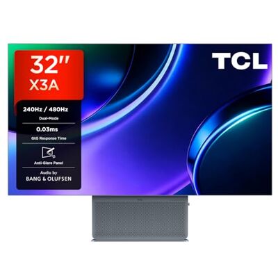 TCL OLED Monitor 32X3A 31.5”, 4K UHD (3840x2160) resolution, OLED+ technology, 240Hz, (480Hz FHD), Matte Screen, 1300 nits peak brightness, 0.03ms GTG response time, AMD Freesync Premium TCL OLED Monitor 32X3A 31.5”, 4K UHD (3840x2160) resolution, OLED+ technology, 240Hz, (480Hz FHD), Matte Screen, 1300 nits peak brightness, 0.03ms GTG response time, AMD Freesync Premium