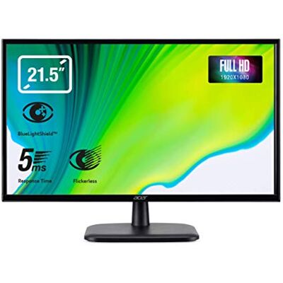 Acer EK220QAbi Monitor da 21,5" Full HD 75 Hz (55 cm, 1920 x 1080, schermo VA LED, 250 nits, tempo di risposta 5 ms, VGA, HDMI, EcoDisplay), colore: Nero Acer EK220QAbi Monitor da 21,5" Full HD 75 Hz (55 cm, 1920 x 1080, schermo VA LED, 250 nits, tempo di risposta 5 ms, VGA, HDMI, EcoDisplay), colore: Nero