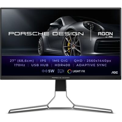 AOC MONITOR GAMING AGON PORSCHE DESIGN PD27S 27" 2XHDMI 2XDP 170HZ, IPS, Adaptive Sync, 27 pollice QHD 170Hz AOC MONITOR GAMING AGON PORSCHE DESIGN PD27S 27" 2XHDMI 2XDP 170HZ, IPS, Adaptive Sync, 27 pollice QHD 170Hz