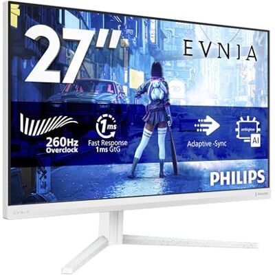 Philips Evnia Gaming Monitor 27M2N5201P 27 pollici 1920x1080, FHD, 260Hz, Fast IPS Panel, 1ms GtG, Height Adjustment, (HDMI1x 2.0 DP 1x 1.4) HDR10, G-Sync Compatible Bianco Philips Evnia Gaming Monitor 27M2N5201P 27 pollici 1920x1080, FHD, 260Hz, Fast IPS Panel, 1ms GtG, Height Adjustment, (HDMI1x 2.0 DP 1x 1.4) HDR10, G-Sync Compatible Bianco