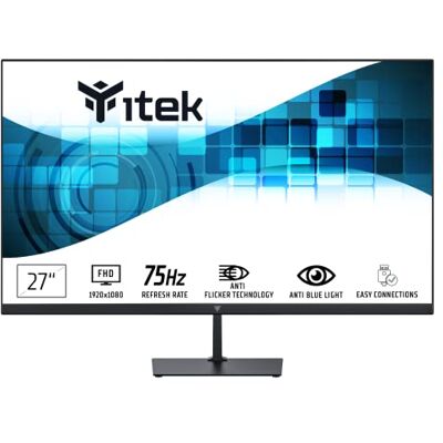 Itek monitor GWF 27" Piatto, 1920x1080 FHD, Pannello VA da 75Hz, Collegamenti HDMI e VGA, Uscita Audio, LBL Itek monitor GWF 27" Piatto, 1920x1080 FHD, Pannello VA da 75Hz, Collegamenti HDMI e VGA, Uscita Audio, LBL