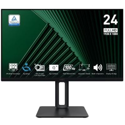 MSI 60 Cm (23.8") Fhd Flachbildpro Mp245pg Schirm (tft/lcd) Ips 4ms 100hz Pivot Schwarz (9s6-3pc19M-005) MSI 60 Cm (23.8") Fhd Flachbildpro Mp245pg Schirm (tft/lcd) Ips 4ms 100hz Pivot Schwarz (9s6-3pc19M-005)