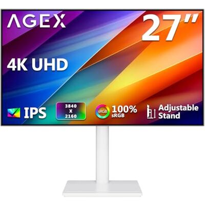 Z-Edge AGEX Monitor 27 pollici 4K UHD IPS (3840 x 2160), luminosità 400 cd/m², 100% sRGB, FreeSync, DP e HDMI, Altezza e Inclinazione Regolabili, Girevole e Pivotante, Bianco Z-Edge AGEX Monitor 27 pollici 4K UHD IPS (3840 x 2160), luminosità 400 cd/m², 100% sRGB, FreeSync, DP e HDMI, Altezza e Inclinazione Regolabili, Girevole e Pivotante, Bianco