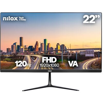 Nilox NXM22FHD1201 Monitor 21.5", Full HD, Schermo Gaming 120Hz 4ms, Monitor PC con Supporto VESA, Connessioni HDMI, Adatto per Lavoro e Divertimento Nilox NXM22FHD1201 Monitor 21.5", Full HD, Schermo Gaming 120Hz 4ms, Monitor PC con Supporto VESA, Connessioni HDMI, Adatto per Lavoro e Divertimento