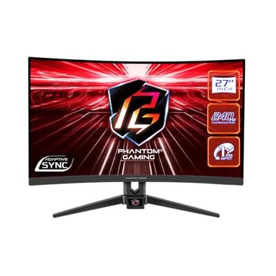 ASRock Phantom Gaming FHD 1920 x 1080 pixel Monitor Curvo 27in ASRock Phantom Gaming FHD 1920 x 1080 pixel Monitor Curvo 27in