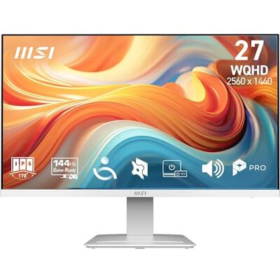 MSI PRO MP273QW E14 Monitor 27" WQHD, 2560x1440 IPS, 144Hz, 1ms, AMD FreeSync, tecnologia Eye Care, altoparlanti integrati, HDMI 2.0b, DP 1.2a, design senza cornici, inclinazione regolabile MSI PRO MP273QW E14 Monitor 27" WQHD, 2560x1440 IPS, 144Hz, 1ms, AMD FreeSync, tecnologia Eye Care, altoparlanti integrati, HDMI 2.0b, DP 1.2a, design senza cornici, inclinazione regolabile