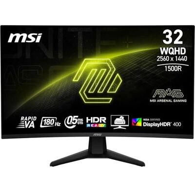 MSI Monitor da gioco curvo 32"" QHD 180Hz Pannello Rapid VA 1 ms MAG32CQ6F MSI Monitor da gioco curvo 32"" QHD 180Hz Pannello Rapid VA 1 ms MAG32CQ6F