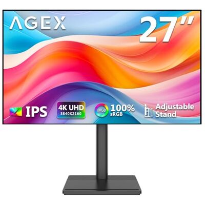 Z-Edge AGEX Monitor IPS 27 pollici 4K UHD, 3840 x 2160, luminosità 400 cd/m², 100% sRGB, FreeSync, DP e HDMI, Altezza e Inclinazione Regolabili, Girevole e Pivotante, Nero Z-Edge AGEX Monitor IPS 27 pollici 4K UHD, 3840 x 2160, luminosità 400 cd/m², 100% sRGB, FreeSync, DP e HDMI, Altezza e Inclinazione Regolabili, Girevole e Pivotante, Nero