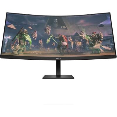 HP OMEN 34c Gaming Monitor, Schermo Curvo da 34 pollici, Pannello VA 21:9 WQHD 165Hz, 1 ms, DisplayHDR 400, Antiriflesso, 400 nits, AMD FreeSync, DisplayPort, HDMI, Audio, VESA, Nero HP OMEN 34c Gaming Monitor, Schermo Curvo da 34 pollici, Pannello VA 21:9 WQHD 165Hz, 1 ms, DisplayHDR 400, Antiriflesso, 400 nits, AMD FreeSync, DisplayPort, HDMI, Audio, VESA, Nero