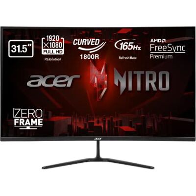 Acer ED320QRPbiipx Monitor Gaming Curvo FreeSync, 31,5", Display VA FHD, 165 Hz, 5 ms, 16:9, HDMI 1.4, DP, Schermo PC con Contrasto 100M:1, Lum 250 cd/m2, Zero Frame, Audio Out, Cavo HDMI, DP Inclusi Acer ED320QRPbiipx Monitor Gaming Curvo FreeSync, 31,5", Display VA FHD, 165 Hz, 5 ms, 16:9, HDMI 1.4, DP, Schermo PC con Contrasto 100M:1, Lum 250 cd/m2, Zero Frame, Audio Out, Cavo HDMI, DP Inclusi