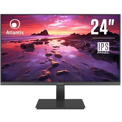 Atlantis Monitor 24 pollici, schermo 24" IPS 75Hz, Full HD 1920x1080, VGA HDMI, FreeSync, inclin, risposta 5ms, Contrasto 1000:1, Angolo 178/178, Cavo HDMI 1,5m Atlantis Monitor 24 pollici, schermo 24" IPS 75Hz, Full HD 1920x1080, VGA HDMI, FreeSync, inclin, risposta 5ms, Contrasto 1000:1, Angolo 178/178, Cavo HDMI 1,5m