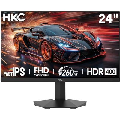 HKC Monitor Gaming 24 Pollici, Fast IPS, Full HD 1920 × 1080, 240Hz (UP To 260Hz), 1ms MPRT, HDR400, 90% DCI-P3, VESA 100×100, HDMI 2.0 & DisplayPort 1.4, Low Blue Light HKC Monitor Gaming 24 Pollici, Fast IPS, Full HD 1920 × 1080, 240Hz (UP To 260Hz), 1ms MPRT, HDR400, 90% DCI-P3, VESA 100×100, HDMI 2.0 & DisplayPort 1.4, Low Blue Light