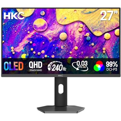 HKC 27 Pollici OLED 240Hz Monitor Gaming, QHD (2560×1440), 0.03ms GTG HKC 27 Pollici OLED 240Hz Monitor Gaming, QHD (2560×1440), 0.03ms GTG