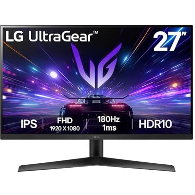 LG UltraGear Gaming Monitor 27GS60F, 27", 1080p, 180Hz, tempo di risposta 1ms, display IPS, HDR 10, compatibile con NVIDIA G-Sync e AMD FreeSync, risparmio energetico intelligente, Displayport, HDMI LG UltraGear Gaming Monitor 27GS60F, 27", 1080p, 180Hz, tempo di risposta 1ms, display IPS, HDR 10, compatibile con NVIDIA G-Sync e AMD FreeSync, risparmio energetico intelligente, Displayport, HDMI