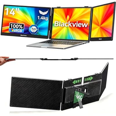 Blackview DCM5 Monitor Portatile per Laptop, Ultrasottile e Leggero,14″ FHD 1080P Ultra Triplo Schermo PC Portatile, Plug & Play, Adatto da 13-17″,compatibile con Smartphone, PC, Mac, PS5, Xbox Blackview DCM5 Monitor Portatile per Laptop, Ultrasottile e Leggero,14″ FHD 1080P Ultra Triplo Schermo PC Portatile, Plug & Play, Adatto da 13-17″,compatibile con Smartphone, PC, Mac, PS5, Xbox