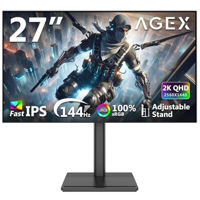 Z-Edge AGEX Monitor Gaming 27 pollici 2K, 144 Hz, QHD 2560 x 1440, Fast IPS MPRT, LED da 1 ms, 350 cd/m², FreeSync, HDR10, DP e HDMI, Altezza, Inclinazione, Rotazione e Pivot Regolabili, Nero Z-Edge AGEX Monitor Gaming 27 pollici 2K, 144 Hz, QHD 2560 x 1440, Fast IPS MPRT, LED da 1 ms, 350 cd/m², FreeSync, HDR10, DP e HDMI, Altezza, Inclinazione, Rotazione e Pivot Regolabili, Nero