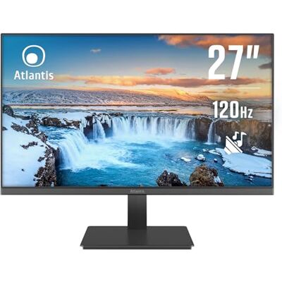 Atlantis Monitor 27” VA Full HD 120Hz Multimediale, 4000:1, con FreeSync HDMI/VGA, audio-cuffie, inclinabile, 5 ms, contrasto 4000:1, angolo 178°, cavo HDMI 1,5 m, cod. A05-HE27VF-VHM Atlantis Monitor 27” VA Full HD 120Hz Multimediale, 4000:1, con FreeSync HDMI/VGA, audio-cuffie, inclinabile, 5 ms, contrasto 4000:1, angolo 178°, cavo HDMI 1,5 m, cod. A05-HE27VF-VHM