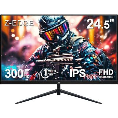Z-Edge Monitor Gaming 24,5 pollici 300Hz (DP) 240Hz (HDMI) Schermo del Computer LED Full HD, MPRT 1ms, Luminosità 300cd/m², Pannello IPS 16:9, FreeSync, HDR10, Compatibile VESA Nero Z-Edge Monitor Gaming 24,5 pollici 300Hz (DP) 240Hz (HDMI) Schermo del Computer LED Full HD, MPRT 1ms, Luminosità 300cd/m², Pannello IPS 16:9, FreeSync, HDR10, Compatibile VESA Nero