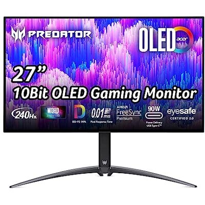 Acer Predator X27U, 67,3 cm (26,5 pollici), 240 Hz, FreeSync, OLED DP, 2 x HDMI Acer Predator X27U, 67,3 cm (26,5 pollici), 240 Hz, FreeSync, OLED DP, 2 x HDMI