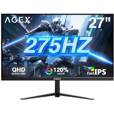 Z-Edge AGEX Monitor Gaming 27 pollici 2K, 275 Hz, Pannello IPS MPRT QHD (2560x1440) con latenza di 1 ms, Luminosità di 350 cd/m², Adaptive Sync, DisplayPort 1.4 (275 Hz), HDMI 2.1 (144 Hz), Nero Z-Edge AGEX Monitor Gaming 27 pollici 2K, 275 Hz, Pannello IPS MPRT QHD (2560x1440) con latenza di 1 ms, Luminosità di 350 cd/m², Adaptive Sync, DisplayPort 1.4 (275 Hz), HDMI 2.1 (144 Hz), Nero