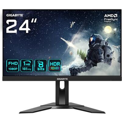 Gigabyte G24F 2 24" FHD Monitor da gaming 1920 x 1080, 165 Hz, 1 ms, 300 cd/m², AMD FreeSync Premium, HDR Ready, DisplayPort 1.2, HDMI 2.0 Gigabyte G24F 2 24" FHD Monitor da gaming 1920 x 1080, 165 Hz, 1 ms, 300 cd/m², AMD FreeSync Premium, HDR Ready, DisplayPort 1.2, HDMI 2.0