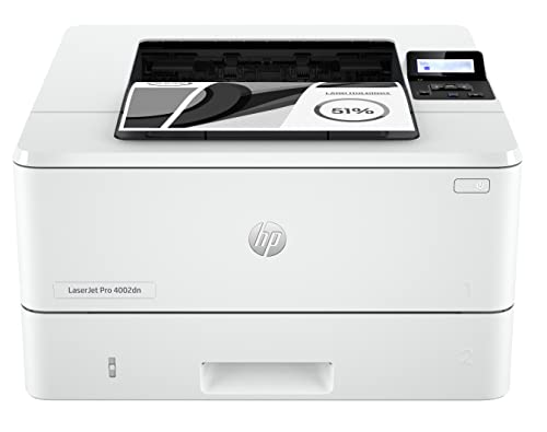 HP Laserjet Pro 4002dn 2Z605F, Stampante a Singola Funzione A4, Stampa Fronte e Retro Automatico in b/n, 42 ppm, USB, USB Host, Gigabit Ethernet,  Smart, Bianca