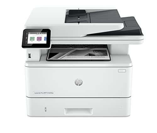 HP Laserjet Pro MFP 4102fdw 2Z624F, Stampante Multifunzione A4, Stampa Fronte e Retro Automatico in b/n, 42 ppm, USB Host, Wi-Fi, Ethernet, Fax, ADF,  Smart, Bianca