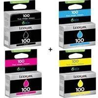 Lexmark 100 Series Ink Cartridges Set of 4 Colors (Black, Cyan, Magenta, Yellow)