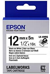 Epson LK-4WBQ label-making tapes (Black on white, LabelWorks LW-1000P LabelWorks LW-300 LabelWorks LW-400 LabelWorks LW-400VP LabelWorks LW-600P, Blister)