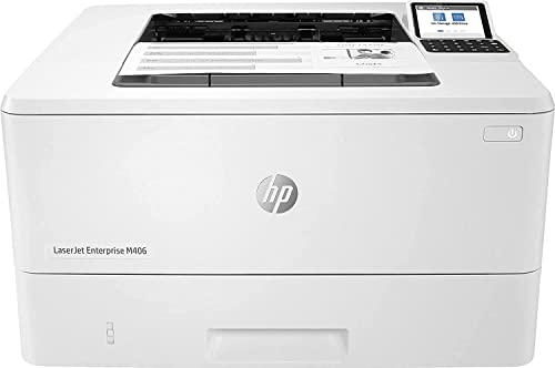 HP LaserJet Enterprise M406dn 3PZ15A, Stampante Multifunzione A4, Fronte e Retro Automatica in b/n, 40 ppm, USB, Gigabit Ethernet,  Smart, Schermo Touch LCD da 6,75 cm, No Wi-Fi, Fax e ADF, Bianca