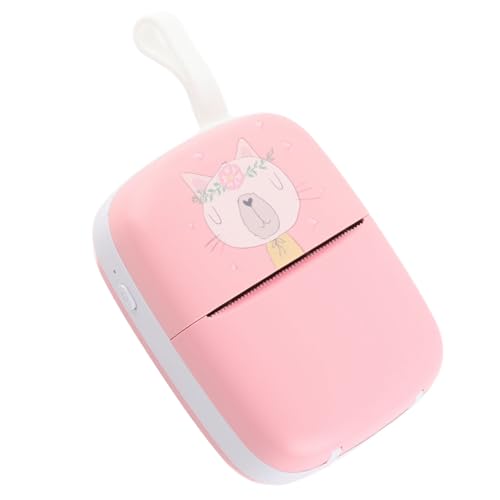 Generic Stampante Fotografica Tascabile, Stampante Termica Portatile Wireless Risoluzione Multifunzione Senza Inchiostro 200 Dpi Ricaricabile per Assistenza all'apprendimento (PINK)