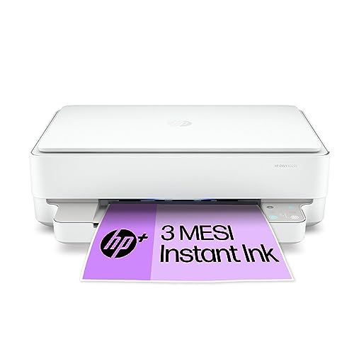 HP Envy 6022e ‎223N5B, Stampante Multifunzione a Getto d'Inchiostro A4 a Colori, Stampa Fronte e Retro Automatica, 10 ppm, Wi-Fi,  Smart, 3 Mesi di Inchiostro Instant Ink Inclusi con +, Bianca