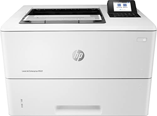 HP LaserJet Enterprise M507dn 1PV87A, Stampante a Singola Funzione A4, Stampa Fronte e Retro Automatica in b/n, 50 ppm, USB, Gigabit Ethernet,  Smart, Schermo LCD da 6,9 cm, Bianca