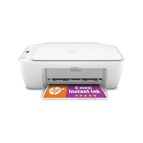 HP DeskJet 2710e , Stampante Multifunzione a Getto d'Inchiostro A4 a Colori, Fronte e Retro Manuale, 7,5 ppm, Wi-Fi,  Smart, 6 Mesi di Inchiostro Instant Ink Inclusi con +, Bianca