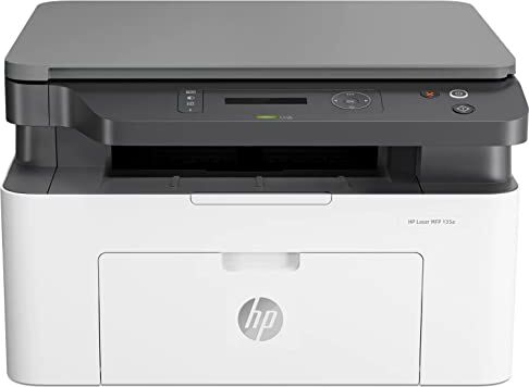 HP LaserJet 135a 4ZB82A, Stampante Multifunzione A4, Stampa Fronte e Retro Manuale in b/n, 20 ppm, solo USB, Schermo LCD a 2 righe, Bianca