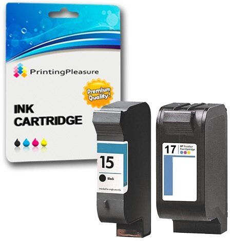 Printing Pleasure 2 Cartucce d'inchiostro compatibili per HP Deskjet 816c 825c 825cvr 825cxi 827 840c 841c 842c 843c 845c 845cse 845cvr 845cxi 848c   Sostituzione per HP 15 (C6615DE) & HP 17 (C6625AE)