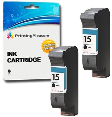 Printing Pleasure 2 NERO Cartucce d'inchiostro compatibili per HP Deskjet 816c, 825c, 825cvr, 825cxi, 827, 840c, 841c, 842c, 843c, 845c, 845cse, 845cvr, 845cxi, 848c   Sostituzione per HP 15 (C6615DE)