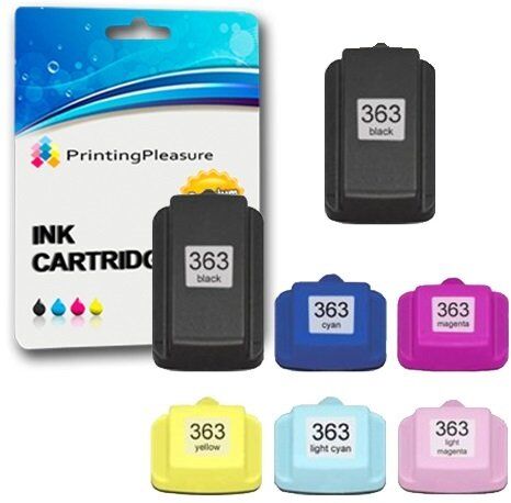 Printing Pleasure 7 XL Cartucce d'inchiostro compatibili per HP 363 Photosmart 3110 3210 3210xi 3310 C5180 C6150 D6160 C6180 C6200 C6280 D7160 C7180 C7200 C7250 D7260 C7280 D7460 C8180 8250